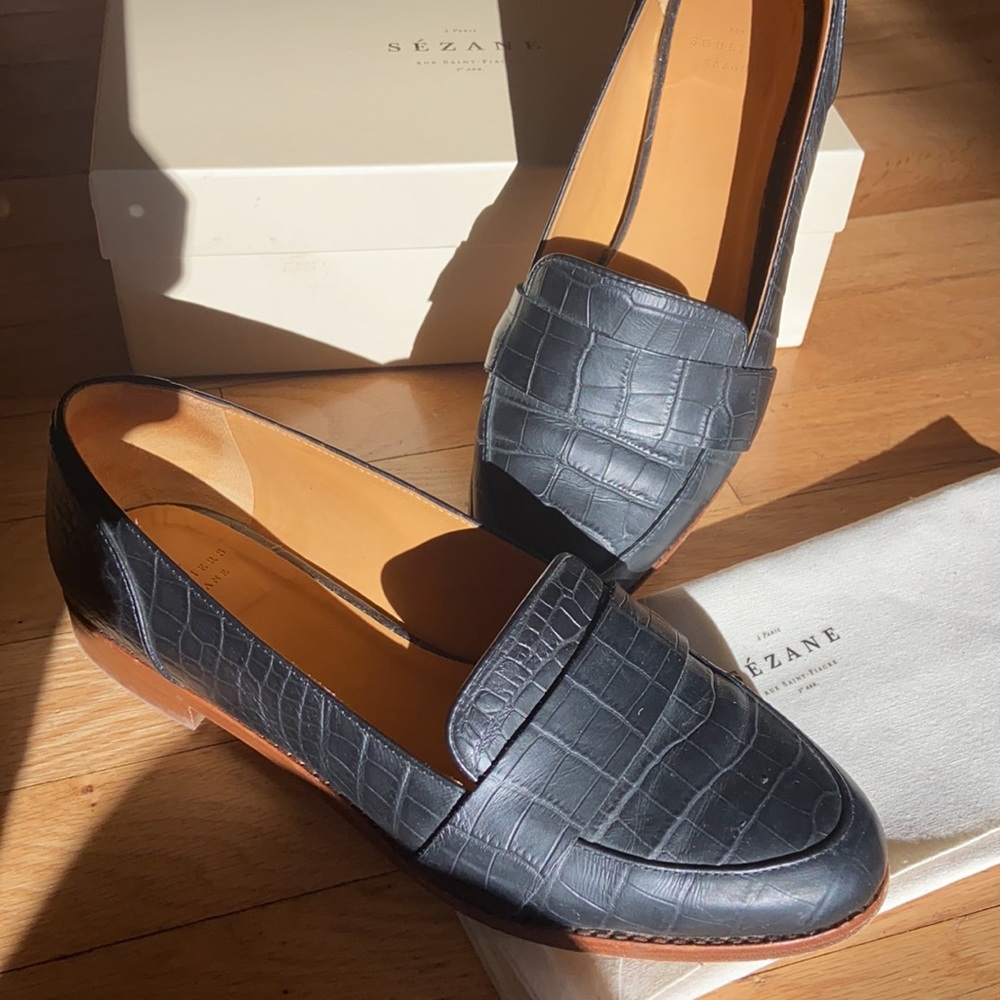 Sezane Michel loafers black crocodile sz.41 (10)